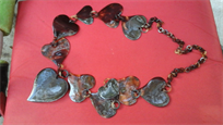 Antique tortoise Hearts Necklace, beautiful gift