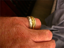 Handmade ring, 24K pure gold and 9999 pure silver